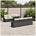 Set di Divani da Giardino a 9 Pezzi con Cuscini Nero Polyrattan - Foto miniatura 2