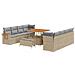 Set Divano da Giardino 11 Pezzi con Cuscini Beige Polyrattan Acacia, Set da Pranzo da Giardino 3 Pezzi con Cuscini Beige Polyrattan Acacia - Foto miniatura 1