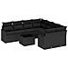 Set Divano Giardino 9 Pezzi con Cuscini Nero Rattan Sintetico, Divano Giardino 2 Persone con Cuscini Nero Rattan Sintetico - Foto miniatura 1