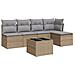 Set Divano da Giardino 6 pz con Cuscini Beige in Polyrattan - Foto miniatura 1