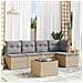 Set Divano da Giardino 6 pz con Cuscini Beige in Polyrattan - Foto miniatura 2