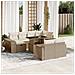 Set Divani da Giardino 11 pz con Cuscini Beige in Polyrattan - Foto miniatura 2