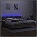 Letto a Molle Materasso e LED tortora 200x200cm in Tessuto - Foto miniatura 4