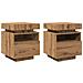 Comodini con Luci LED 2pz Rovere Artigianale 40x39x48,5 cm - Foto miniatura 3