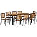 Set da Pranzo per Giardino 9 pcs Nero 190 x 90 x 75 cm - Foto miniatura 1