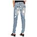 Pantaloni Lunghi In Denim Effetto Strappato Con Chiffon D012929-d024 Donna - Foto miniatura 2