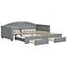Divano Letto Estraibile Cassetti Grigio Chiaro 100x190 Tessuto - Foto miniatura 1
