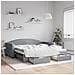Divano Letto Estraibile Cassetti Grigio Chiaro 100x190 Tessuto - Foto miniatura 2