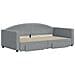 Divano Letto Estraibile Cassetti Grigio Chiaro 100x190 Tessuto - Foto miniatura 3