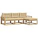 Set di divani da esterno 4 pcs Bianco e Beige Poliestere - Foto miniatura 1