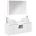 Set di Armadi da Bagno 4 pcs Bianco Legno ingegnerizzato - Foto miniatura 1
