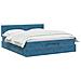 Letto ottomano con materasso Blu Scuro 160 x 200 cm Velluto - Foto miniatura 3