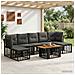 Set Divano da Giardino 8 pz Nero e Grigio scuro polyrattan - Foto miniatura 4
