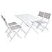 Abelus - Set Tavolo Da Giardino Pieghevole Salvaspazio In Alluminio 70 X 130 Comrpeso Di 2 Sedie In Alluminio E Textilene - Foto miniatura 1