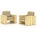 Sedie da Giardino 2 pz e Cuscini Beige Legno Pino Impregnato - Foto miniatura 1