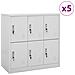 Armadietti Con Chiave 5 Pz Grigio Chiaro 90x45x92,5 Cm Acciaio - Foto miniatura 1