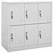 Armadietti Con Chiave 5 Pz Grigio Chiaro 90x45x92,5 Cm Acciaio - Foto miniatura 3