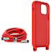 Cover Semirigida Per Iphone 12 / 12 Pro Cordino Nylon Intrecciato 80 Cm Rossa - Foto miniatura 3