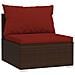 Set Divani Da Giardino 7 Pz Con Cuscini In Polyrattan Marrone - Foto miniatura 7