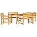 Set Da Pranzo Per Giardino 5 Pz In Legno Massello Di Teak - Foto miniatura 1