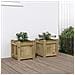 Fioriere Da Giardino 2 Pz In Legno Di Pino Impregnato - Foto miniatura 1