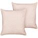 Set Di 2 Cuscini Leuzea Bouclé 45 X 45 Cm Tinta Unita Rosa Pastello - Foto miniatura 3
