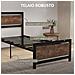 Struttura Letto Singolo in Legno e Acciaio con Doghe in Stile Industriale, 90x200cm - Foto miniatura 4