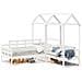 Set Dormeuse E Panca Con Tetto Bianco 90x190cm Massello Pino - Foto miniatura 1