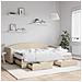 Divano Letto Estraibile con Cassetti Crema 80x200 cm in Tessuto - Foto miniatura 2