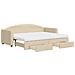 Divano Letto Estraibile con Cassetti Crema 80x200 cm in Tessuto - Foto miniatura 1