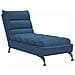 Chaise Longue Con Cuscini Blu In Tessuto - Foto miniatura 1