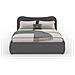 Plano Letto A Cassapanca 160x200cm Design Arrotondato Velluto A Coste Grigio - Foto miniatura 3