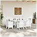 Set da Pranzo da Giardino 7 Pezzi con Cuscini Bianco Rattan Sintetico - Foto miniatura 3
