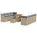 Set Divano da Giardino 11 Pezzi con Cuscini Beige Polyrattan Acacia, Set da Pranzo da Giardino 3 Pezzi con Cuscini Beige Polyrattan Acacia - Foto miniatura 1