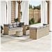 Set Divano da Giardino 11 Pezzi con Cuscini Beige Polyrattan Acacia, Set da Pranzo da Giardino 3 Pezzi con Cuscini Beige Polyrattan Acacia - Foto miniatura 2