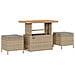Set Divano da Giardino 11 Pezzi con Cuscini Beige Polyrattan Acacia, Set da Pranzo da Giardino 3 Pezzi con Cuscini Beige Polyrattan Acacia - Foto miniatura 6