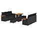 Set Divano Giardino 9 Pezzi con Cuscini Polyrattan Nero Acacia, Set da Pranzo Giardino 3 Pezzi con Cuscini Polyrattan Nero Acacia - Foto miniatura 1
