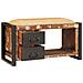 Panchina da archiviazione Multicolore 80x35x40 cm Legno solido di recupero - Foto miniatura 2