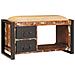 Panchina da archiviazione Multicolore 80x35x40 cm Legno solido di recupero - Foto miniatura 3