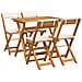 Set Bistro Pieghevole da 5 Pezzi con Cuscini in Legno Massello di Acacia - Foto miniatura 1
