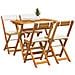 Set Bistro Pieghevole da 5 Pezzi con Cuscini in Legno Massello di Acacia - Foto miniatura 3