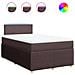 Giroletto a Molle con Materasso Marrone Scuro 120x200cm Tessuto - Foto miniatura 1