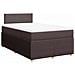 Giroletto a Molle con Materasso Marrone Scuro 120x200cm Tessuto - Foto miniatura 3