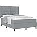Letto con Rete con Materasso Grigio Chiaro 140x200 cm Tessuto - Foto miniatura 1