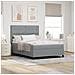 Letto con Rete con Materasso Grigio Chiaro 140x200 cm Tessuto - Foto miniatura 2