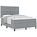 Letto con Rete con Materasso Grigio Chiaro 140x200 cm Tessuto - Foto miniatura 4