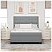 Letto con Rete con Materasso Grigio Chiaro 140x200 cm Tessuto - Foto miniatura 5