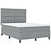 Letto con Rete con Materasso Grigio Chiaro 140x200 cm Tessuto - Foto miniatura 6