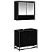 Set di mobili per il bagno 2 pcs Rovere Nero Legno multistrato - Foto miniatura 1