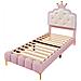 Letto Principessa A Corona Con Led Telecomandato E Gambe In Metallo - Foto miniatura 2